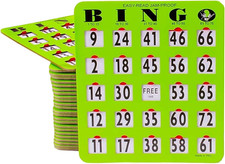 Jam-Proof Easy-Read Large Print Fingertip Bingo Cards with Sliding Windows 10 Pa