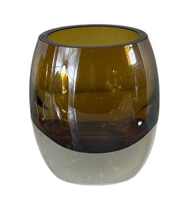 Mikasa Home Accents Solaris Amber Votive Candle Holders Heavy Bases Lot Set of 5