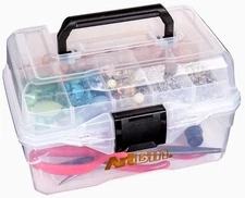 Small Clear Plastic Project Box – Portable Art & Craft Organizer w/ Lift-Out T