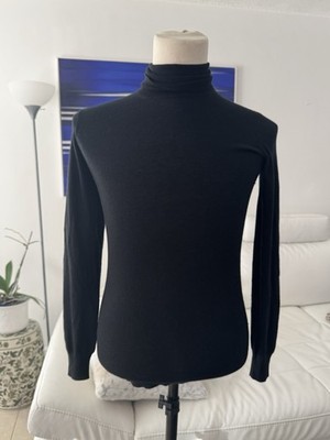 Loro Piana 100% Cashmere Men's Black Turtleneck Sweater Made In Italy Size 44