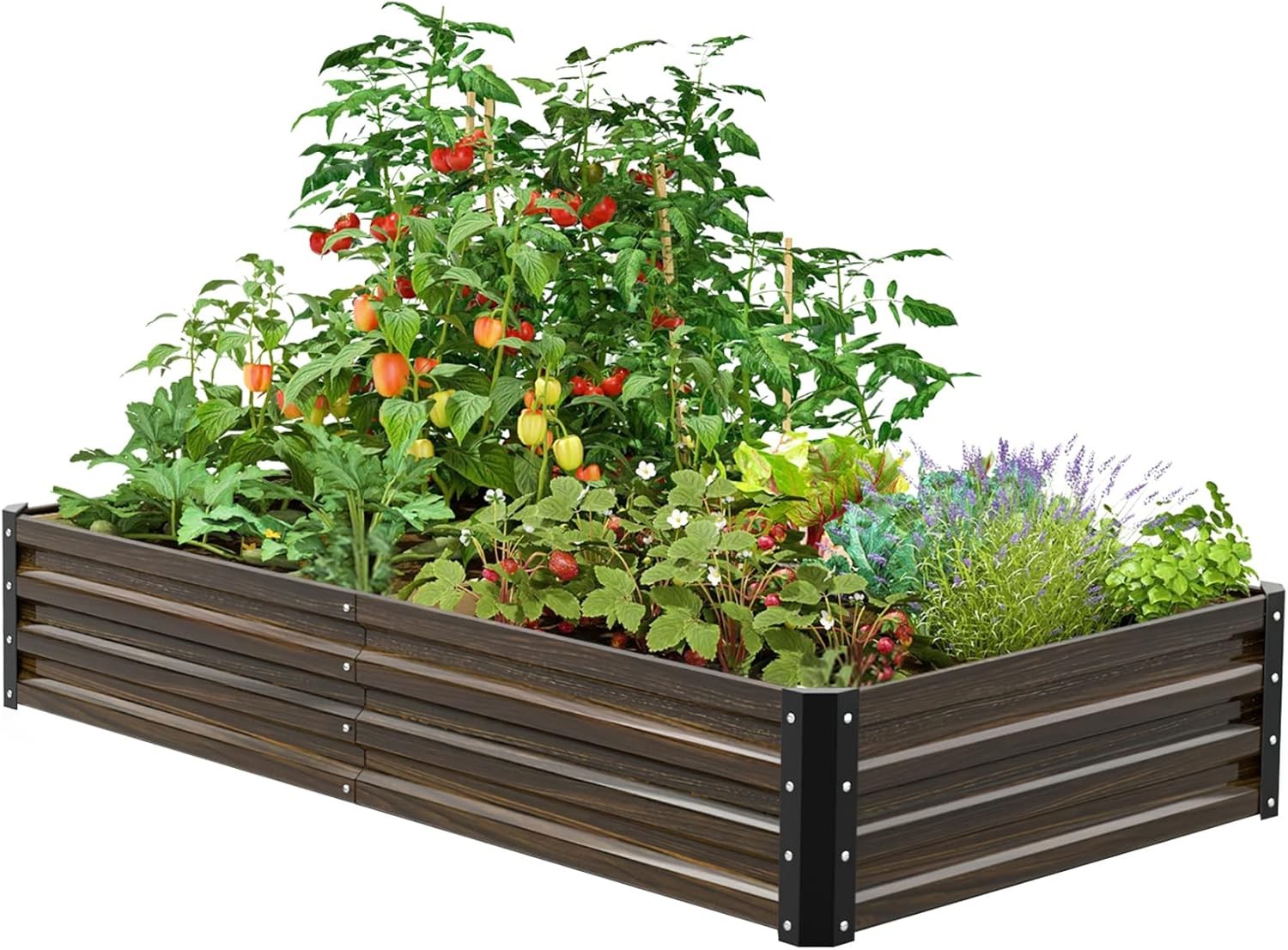 ЭКОЛОГИЧНЕЕ 48*96*12 НАБОР МЕТАЛЛИЧЕСКИХ САДОВЫХ ЯЩИКОВ ДЛЯ РАССАДЫ - ПОД ДЕРЕВО/ЧЕРНЫЙ