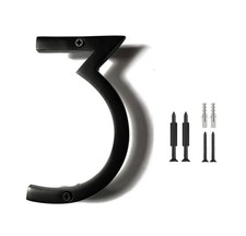 Floating House Numbers, 6 inch Aluminum Black House Numbers for Outside - Num...