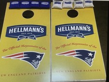 Hellmann's New England Patriots Cornhole Bag Toss Set Yellow Blue w/ 8 Bags