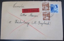 W37 Eilbrief (Expr&egrave;s) Franz. Zone Rheinland-Pfalz nach Saarland