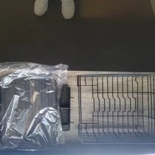 TQVAI Kitchen Dish Drainer Rack with Drying Board and Full-Mesh Silverware