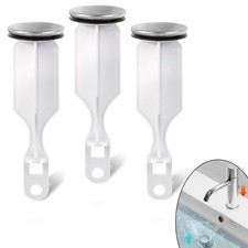  3-Pack Calvana Sink Pop-Up Stoppers, Compatible with 1.38"W x 4.5"H, Sliver