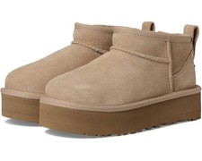 UGG Classic Ultra Mini Platform Big Kids Suede Upper 1157791K Sand Authentic New