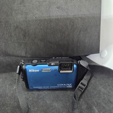 Blue Nikon Coolpix AW120 Camera Tested Working- No Charger