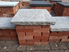 Pier Caps: Tumbled Style Natural Galaxy Sandstone 500x500mm Pier Caps - Inc Del