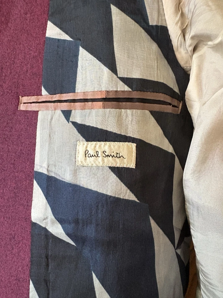 Paul Smith Wool/Cashmere One-button Burgundy Blazer 38R, Made in Japan - Image 3 of 4