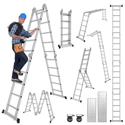 Klappleiter 7 in 1 Teleskopleiter leitern Multifunktionsleiter Mehrzweckleiter