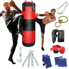 Heavy Duty Punching Bag Training Gloves Set Boxing MMA Fitness Training Bag GYM
