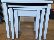 Set Of 3 Grey Painted Wooden Nesting Tables