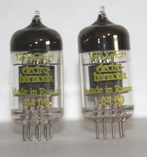 2 x ELECTRO HARMONIX 12AX7EH VALVES .. TESTED GOOD VERY CLOSELY MATCHED .. NOS
