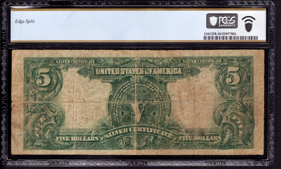 1899 $5 SILVER CERTIFICATE CHIEF NOTE FR.274 VERNON McCLUNG PCGS B VG 10 - Image 2 of 4