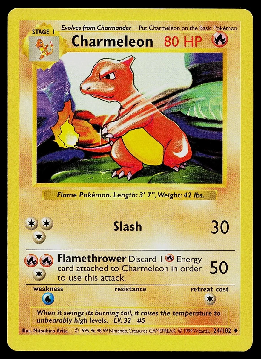Charmeleon　リザード ● シャドウレス　Shadowless Charmeleon Pokémon TCG Shadowless Individual Collectible Card Game