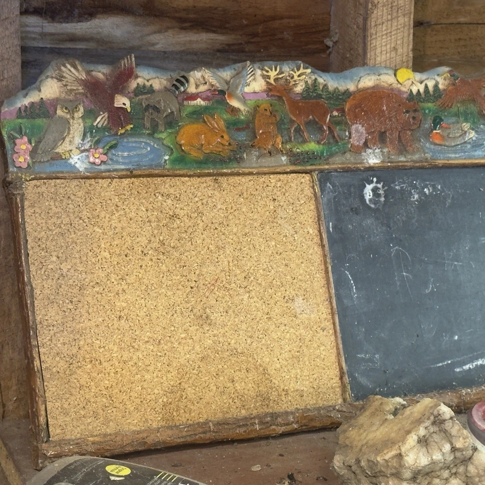 VTG Al Pisano Country Carver Chalkboard Cork Activity Board Rustic Wildlife HTF - Image 3 of 3