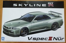 Aoshima 062753 Nissan BNR34 Skyline GT-R V-spec II Nür '02 1:24