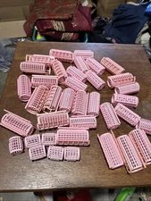 Vintage Wilhold Snap-On Small & Medium ? Pink Hair Rollers Curler 40 USA
