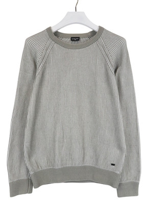 Strellson Theo Sweater Mens Large Gray Knit Logo Crew Neck Pullover