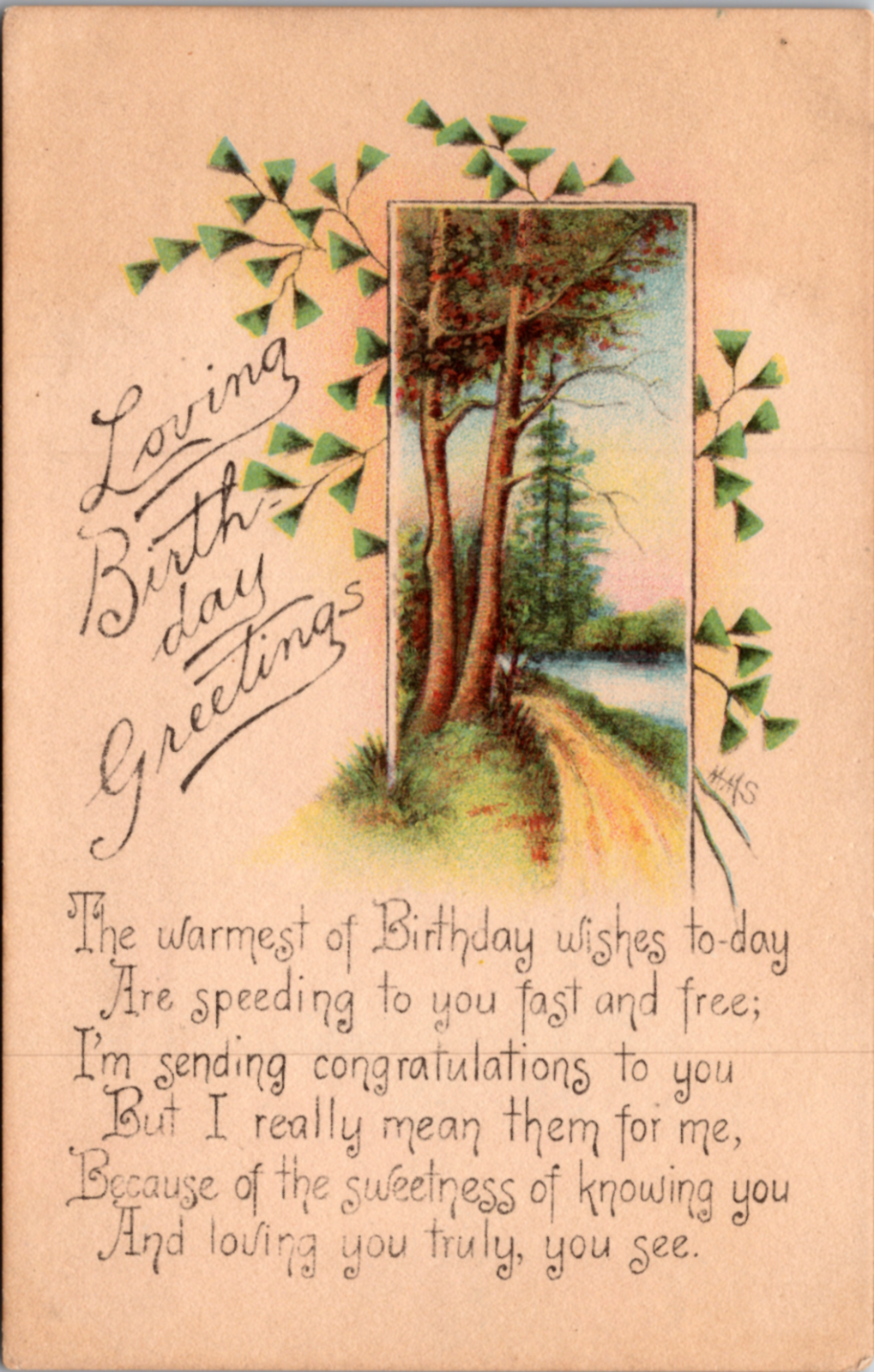 Loving Birthday Greetings, Nature Scene, Vintage Postcard | eBay