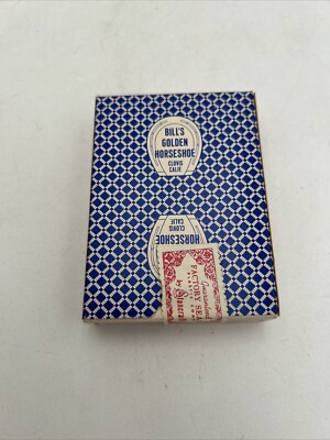 Vintage Bill s Golden Horseshoe Clovis, CA Blue Playing Cards Hoyle - New