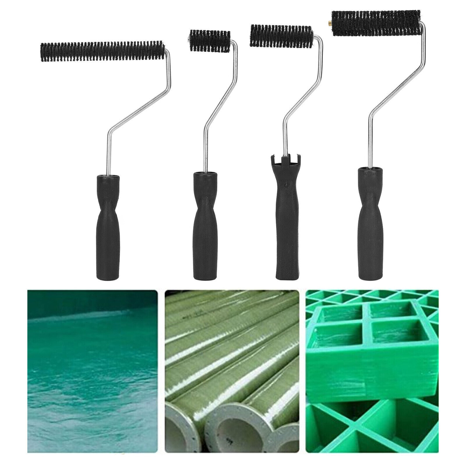 Fiberglass Roller Tool for Resin Laminating with Bristle and Bubble-Free Application