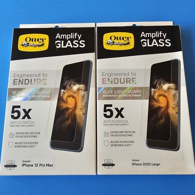 Otterbox Amplify Glass Screen Protector Bundle for iPhone 12 Pro Max - LOT OF 2