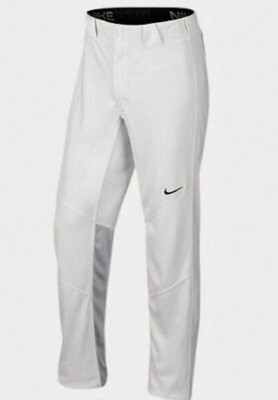 NIKE Vapor 1.0 White Grey Black Long Unhemmed 37'' Inseam Baseball Pants Mens M L