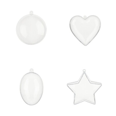 6Pcs Clear Fillable Balls for Christmas Tree Ornaments Handmade Baubles