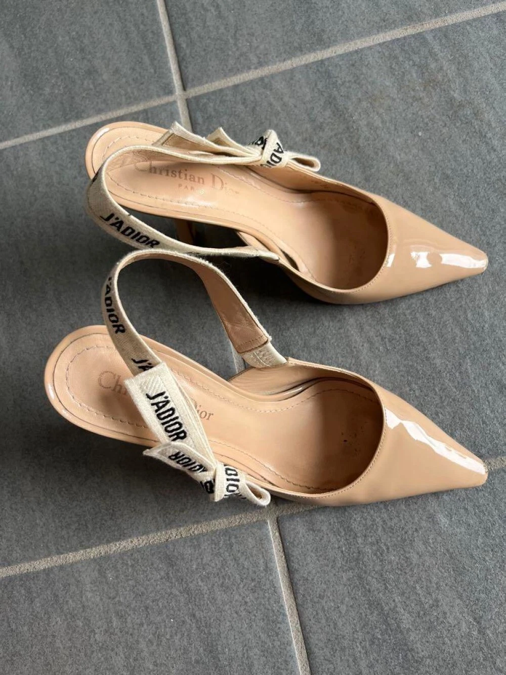 Escarpins Christian Dior talon cuir beige EU36 US6 Japon F/S OCCASION