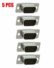 5 Pcs DB15 HD15 HD Male D-SUB 15-Pin VGA SVGA Solder Type Connector Cup Socket