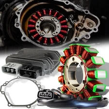 08-10 ZX-10R MAGNETO COIL STATOR+VOLTAGE REGULATOR RECTIFIER+GASKET 21003-0072