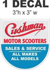 Cushman Motor Scooter Truckster Sales and Service Diorama Vinyl Decal