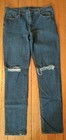FOREVER 21 Women's Destroyed Size 34 High Rise stretch Denim Blue Jeans  — photo 1
