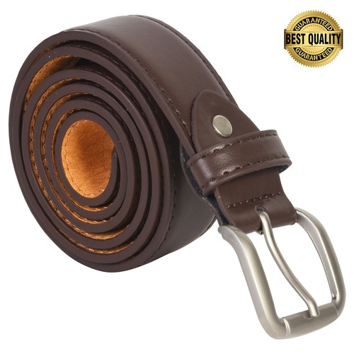 Leatherboss Leather Money Belt Zipper Safe Size 38 Stylish Casual Buckle, Brown - Picture 2 of 8