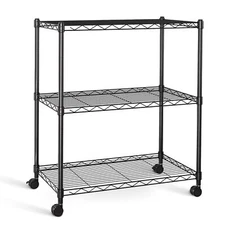 YSSOA 3-Shelf Shelving with Wheels Adjustable Storage Units 750Lb Capacity