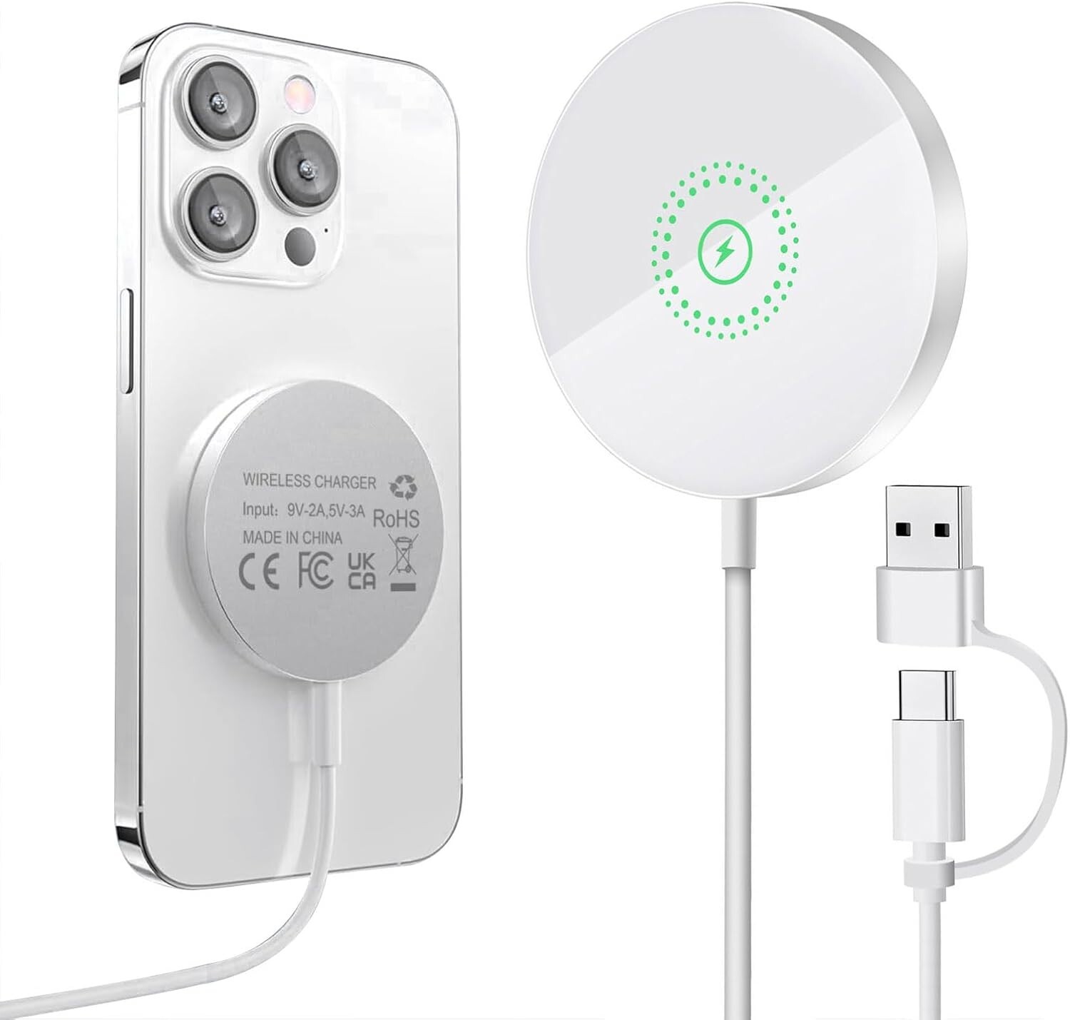 Fast Magnetic Wireless Charger for iPhone 16-12 & AirPods 4/3/Pro