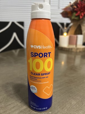 CVS Health Sport SPF 100 Clear Spray Sunscreen , 5.5 Oz Exp. 07/2025