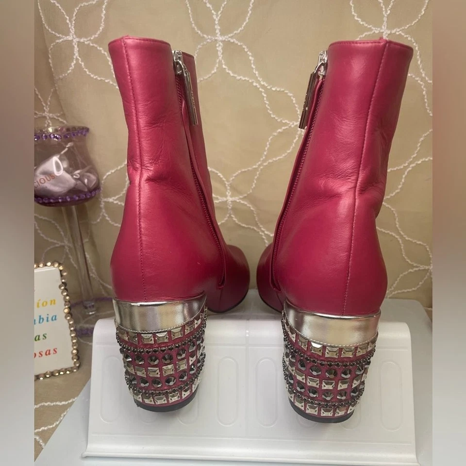 Pink RODÓ leather‎ boots SIZE 40.5 - Image 3 of 4