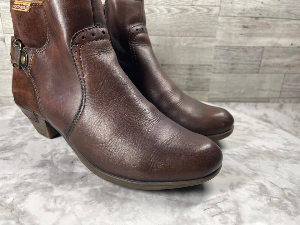 Pikolinos Botas Mujer 9.5M Rotterdam Zapatos Marrón Gamuza Boho Botín al Tobillo Foto 2 de 4