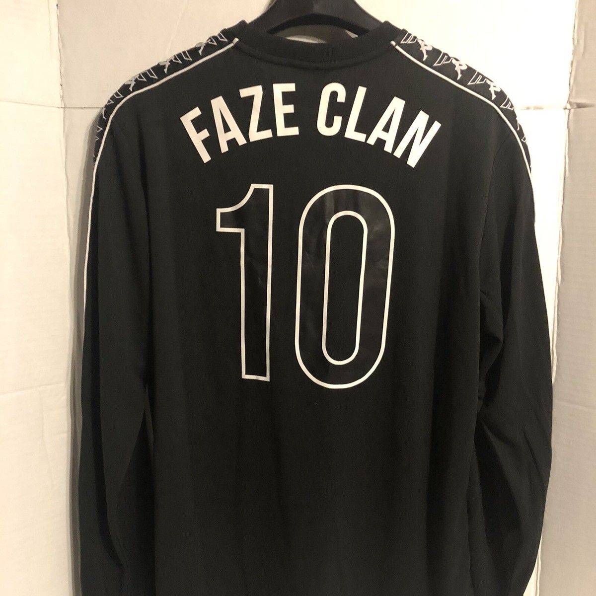 KAPPA X FAZE CLAN mens long sleeve JERSEY Black Size XL Limited