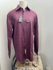 Kenneth Cole Reaction men's Long Sleeve Button Front Shirt Size M 15 1/2 NWT