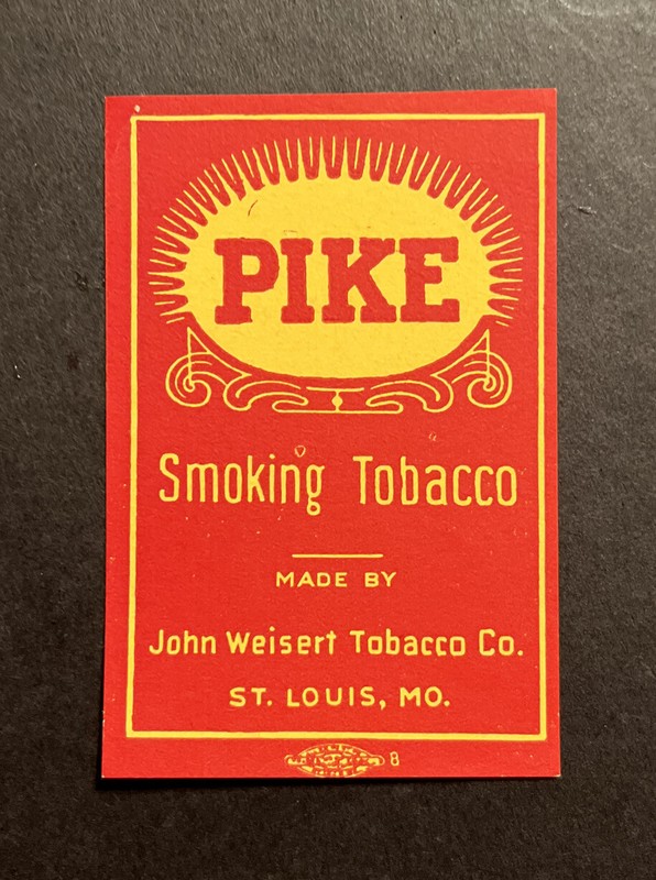 Pike Smoking Tobacco 1940’s pack bag label * rare brand package graphics