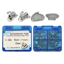 80pcs Dental Orthodontic Buccal Tubes 2nd Molar Tube Roth 022 Bondable Mesh