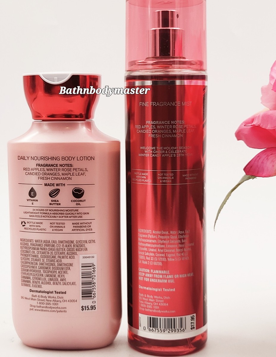 Bath & Body works WINTER CANDY APPLE Body LOTION & Fragrance MIST
