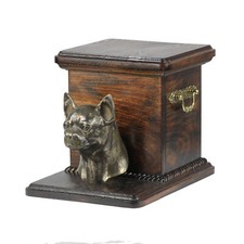 Chihuahua short-haired, Chihuahua smooth I - urn for dog ashes with a statuette,