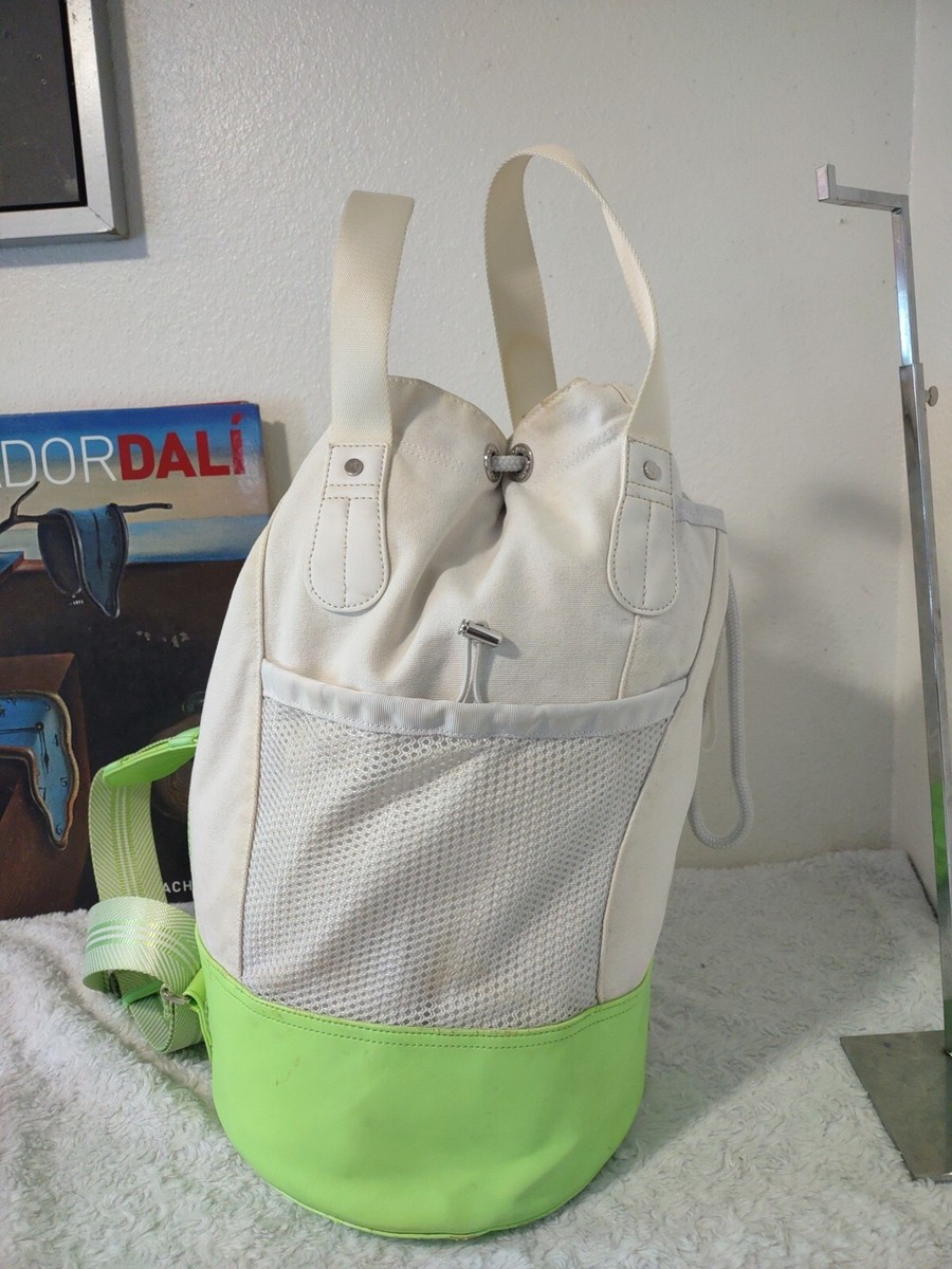 LuluLemon Tall Green & White Canvas Duffle Bag, Sling Backpack | eBay