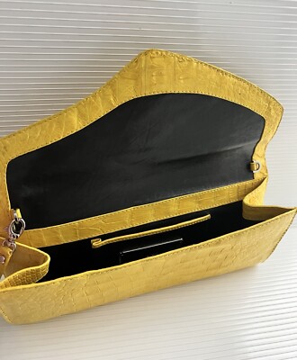 Genuine Alligator Crocodile Leather Convertible Clutch Wristlet Shoulder Bag
