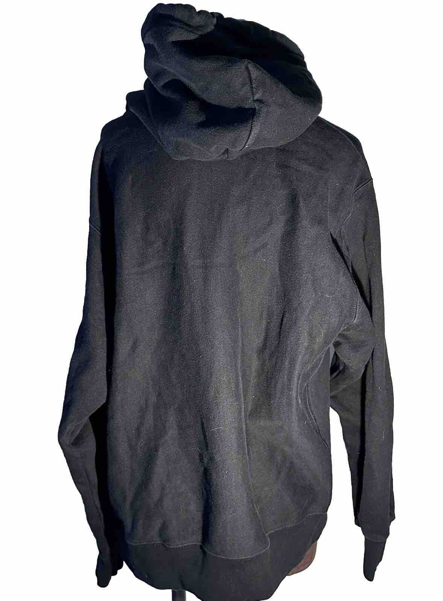 Champion black Hoodie Patch Logo Winter Sturdy Reverse weave Large